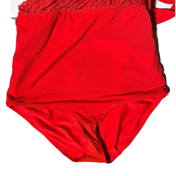 Swim by Cacique Off The Shoulder Blouson Swimsuit One Piece Bandeau Bra 38DD - Picture 14 of 14